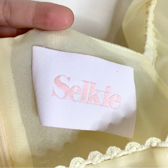 NEW Selkie The Baby Banana Puff Organza Mini Dress Sz XS - Picture 14 of 16